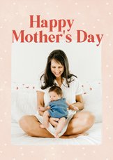 Roze fotokaart voor Moederdag Happy Mother's day