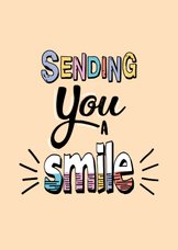 Sending you a smile - text color - zomaarkaart