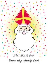 Sinterklaas is jarig, vrolijke feest kaart