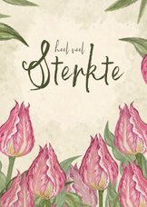 Sterkte kaart tulpen met roze en groen tinten