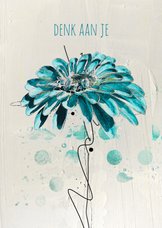 Sterktekaart painting bloem blauw