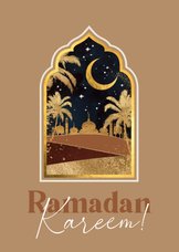 Stijlvol Islamitisch Ramadan Arab nights stad goud palmboom