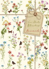 Stijlvolle beterschapskaart met wilde bloemen