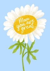 Stijlvolle moederdagkaart met bloem