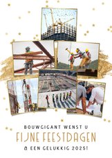 Stijlvolle zakelijke kerst collage kaart voor bouwbedrijf