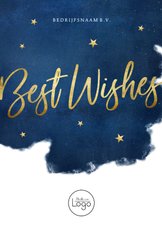 Stijlvolle zakelijke nieuwjaarskaart Best Wishes met goud