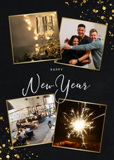 Stijlvolle zakelijke nieuwjaarskaart met fotocollage