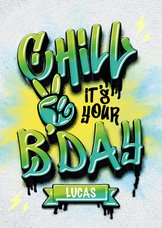 Stoere verjaardagskaart voor een jongen graffiti
