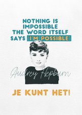 Succeskaart - je kunt het! Audrey Hepburn 