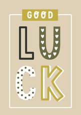 Succeskaart letters Good Luck