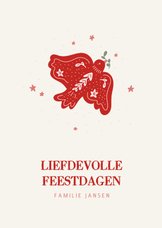 Trendy kerstkaart met Scandinavische illustratie van duif