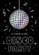 Uitnodiging disco dans feestje met holografisch folie