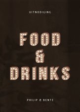 Uitnodiging etentje festival letters met licht food & drinks