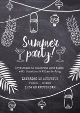 Uitnodiging feest Summer Party krijtbord