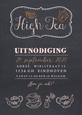 Uitnodiging krijtbord high tea 