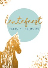 Uitnodiging lentefeest gouden eenhoorn 