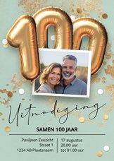 Uitnodiging samen 100 jaar verjaardag feest