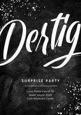 Uitnodiging surprise party feestje 30 jaar krijt man
