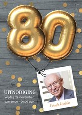 Uitnodiging verjaardag 80 jaar ballon