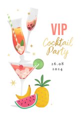 Uitnodiging VIP cocktail party zomerfeest fruit