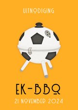 Uitnodiging WK barbecue - oranje met voetbal bbq