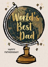 Vaderdag 'World's Best Dad' illustratie wereldbol goud