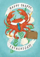 Vaderdagkaart Happy Snappy Fathersday met krab en schelpen