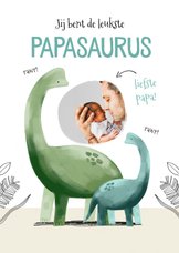 Vaderdagkaart leukste papasaurus dino's met foto zoon