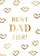 Vaderdagkaart met gouden kusjes en quote
