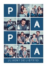 Vaderdagkaart 'PAPA' fotocollage aanpasbare kleur