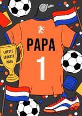 Vaderdagkaart voetbal nr 1 papa fijne vaderdag