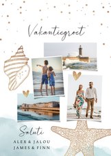 Vakantiegroet uit Italië met collage van vier foto's