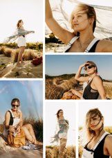 Vakantiekaart collage met 6 foto's staand