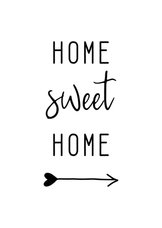 Vakantiekaart 'Home sweet home' met pijl