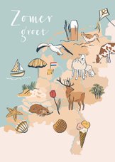 Vakantiekaart plattegrond Nederland