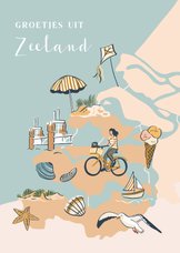 Vakantiekaart Zeeland illustraties