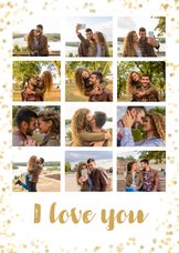 Valentijn collage 12 foto's met confetti