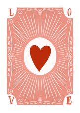Valentijnskaart achterkant speelkaart