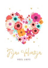 Valentijnskaart bloemen hartjes liefde liefs