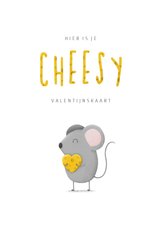 Valentijnskaart cheesy met muisje en kaas