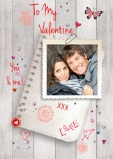 Valentijnskaart eigen foto Liefde Hout