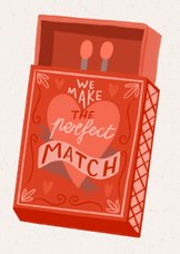 Valentijnskaart lucifers match!