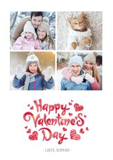 Valentijnskaart met een fotocollage van 4 foto's