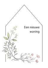 Verhuiskaart flower, aanpasbare tekst