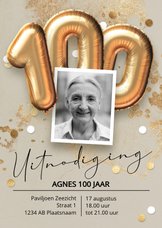 Verjaardag uitnodiging 100 jaar foto ballonnen