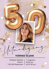 Verjaardag uitnodiging 50 jaar sarah ballonnen