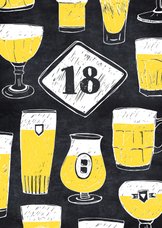 Verjaardagskaart 18 jaar bier