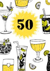 Verjaardagskaart 50 drankjes