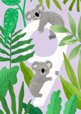Verjaardagskaart 9 jaar met koala