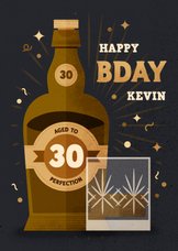 Verjaardagskaart aged to perfection whisky aanpasbaar
